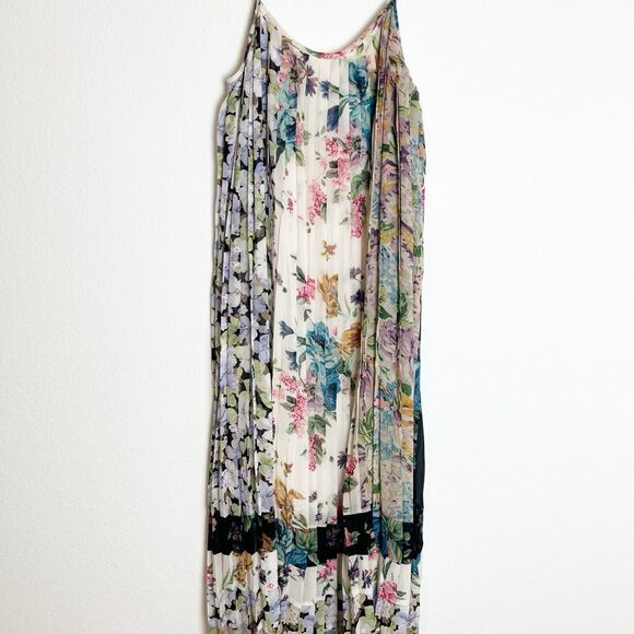 ZIMMERMANN NINETY-SIX PLEATED SLIP DRESS (2) Medium Floral Midi Spaghett… - Picture 3 of 8